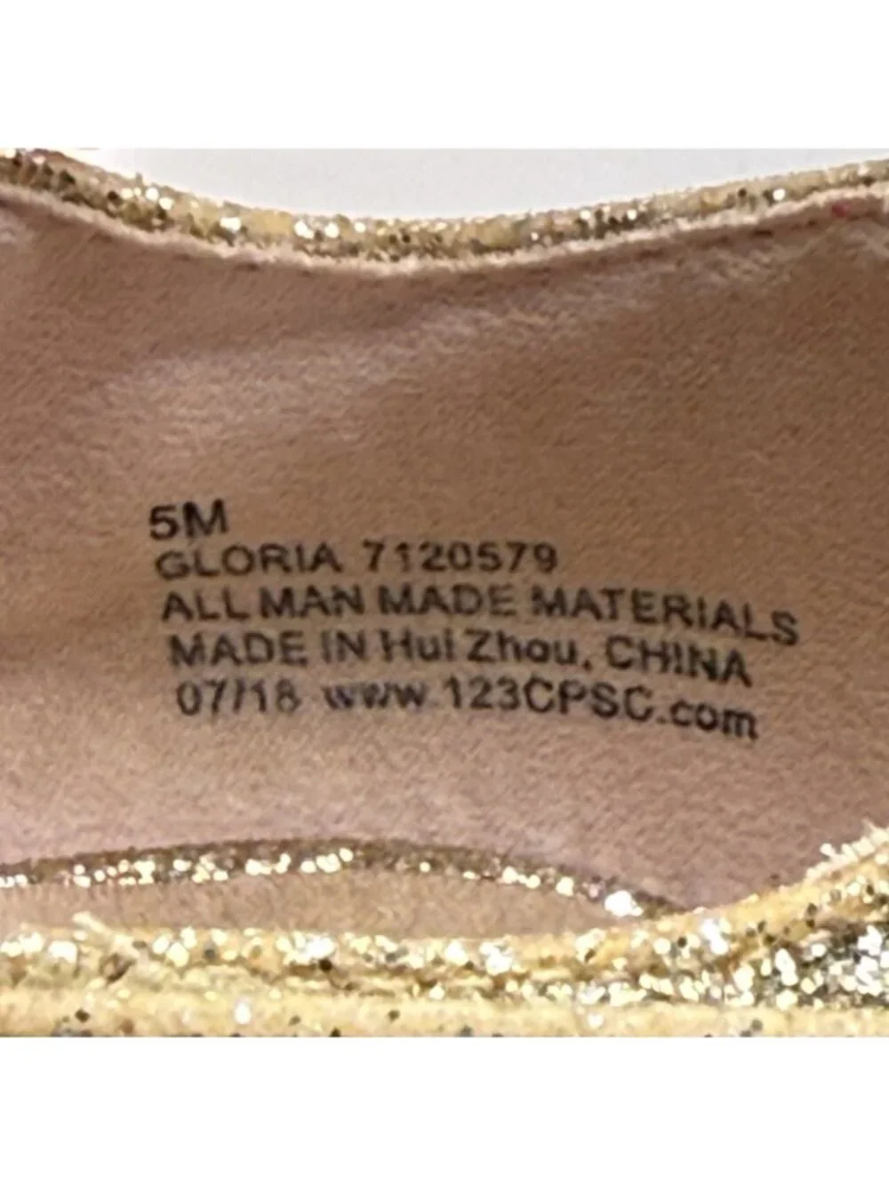 Olive & Edie Girls Lucina Mary Jane Heel Sz 5 Gold Glitter Sparkly Princess Glam